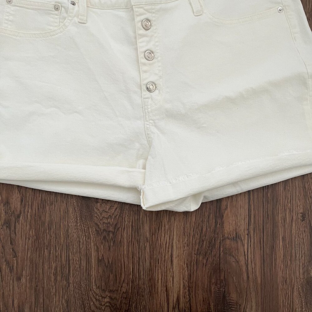 J.Crew Ivory High Rise Button Fly Denim Shorts 33 - Picture 11 of 11